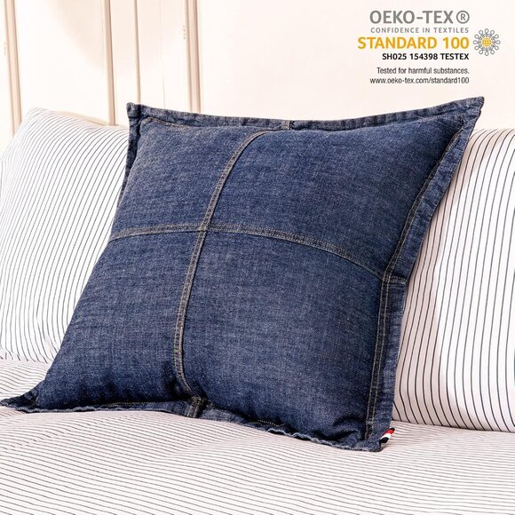 ATLINIA Linen Pillow King Sham / ELEGANT LIFE HOME Cotton Denim Pillow Cover - Picture 8 of 13